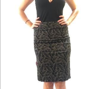 Loft M leaf patterned pencil skirt
